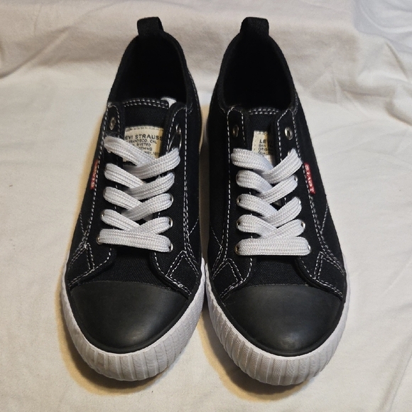 Levi's Black Canvas Sneakers with White Accents - Picture 2 of 5